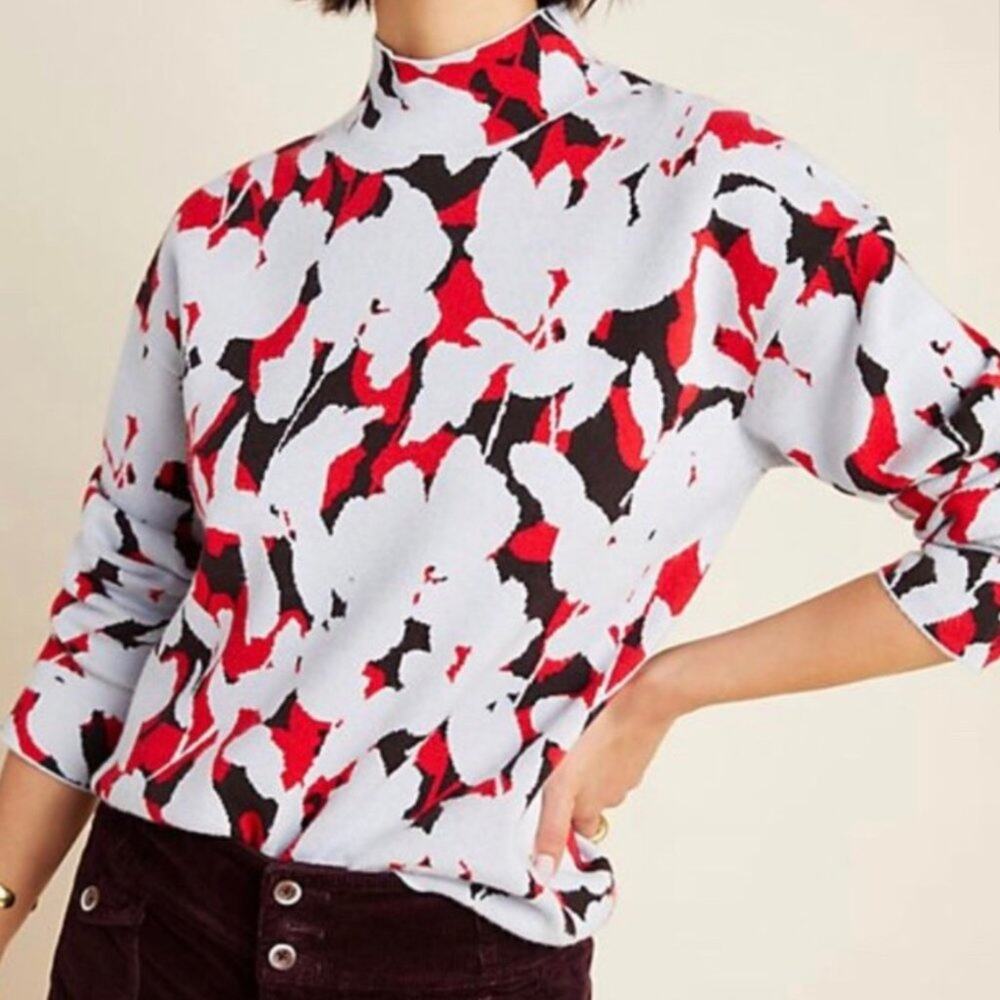 Anthropologie Floral Sweater